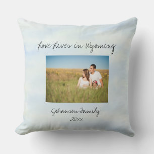Coussin L'Amour Vit Dans L'État Du Wyoming Formé Photo Per