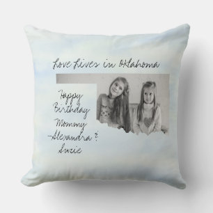 Coussin L'Amour Vit En Oklahoma Photo Façonnée Par L'État