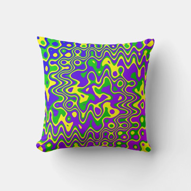 Coussin [Lampe à lave] Tourbillons et points Op-Art Violet (Recto)