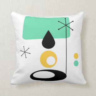 Coussin lampe de style moderne du milieu du siècle bleu or