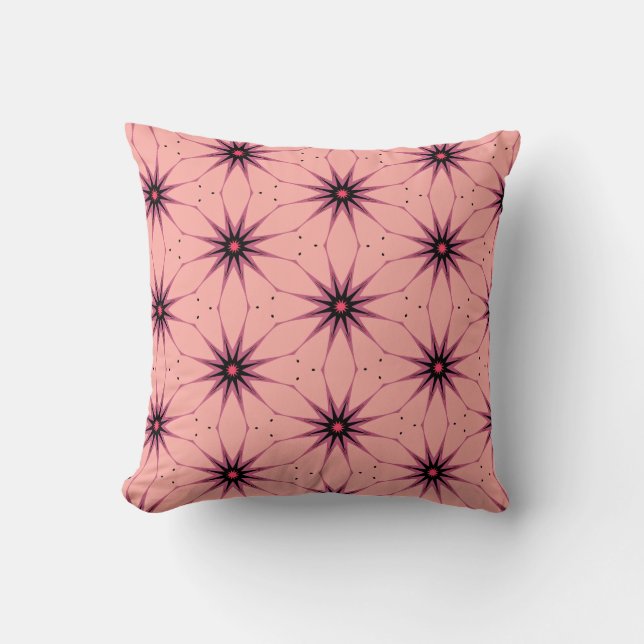 Coussin Lampe Motif géométrique rose Starburst (Recto)