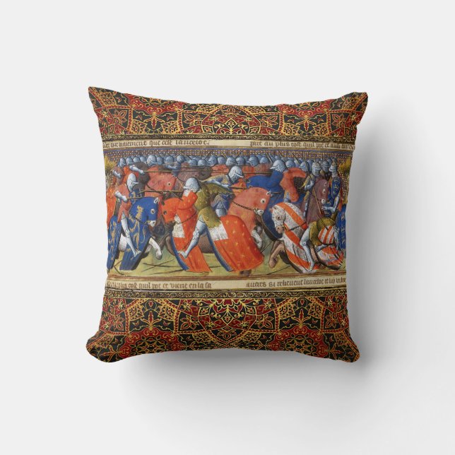 Coussin Lancelot du lac dans le tournoi de Camelot (Recto)