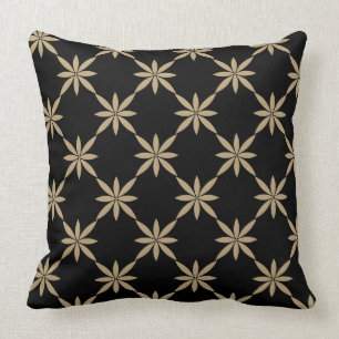 Coussin Lancer de l'oreiller noir en or tan