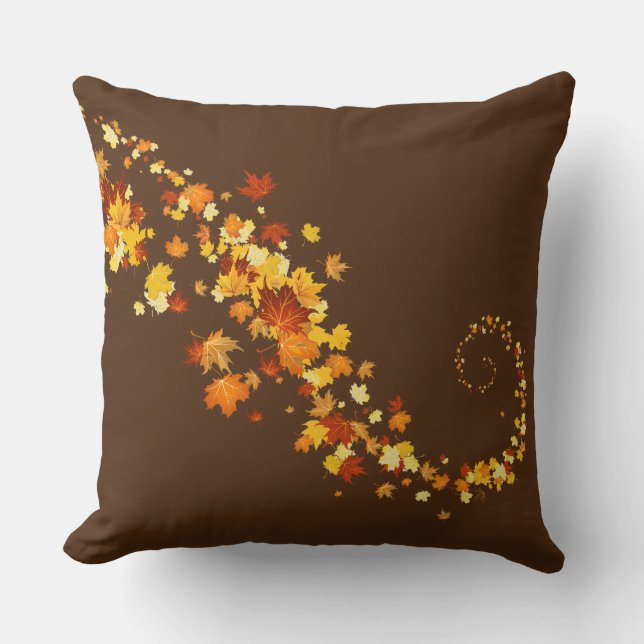 Coussin Lancer des feuilles d'automne (Recto)