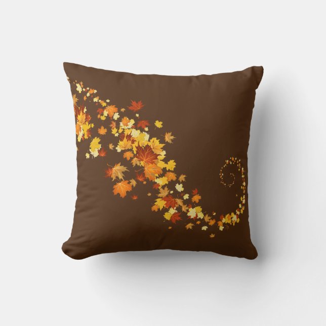 Coussin Lancer des feuilles d'automne (Recto)