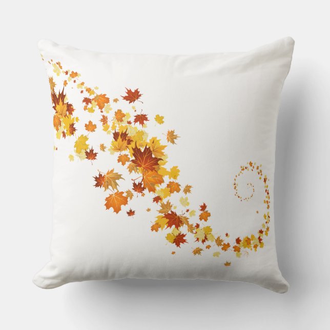 Coussin Lancer des feuilles d'automne (Recto)