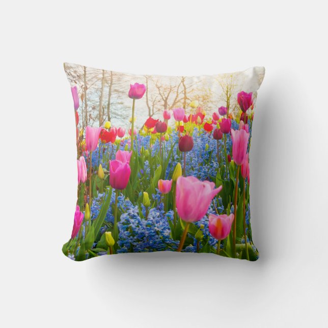Coussin Lancer des fleurs de printemps d'oreiller (Recto)