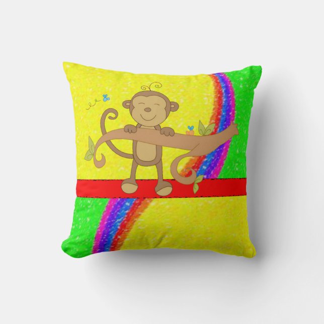 Coussin Lancer le singe de l'oreiller (Recto)