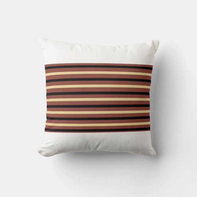 Coussin Lancer l'oreiller avec bandes Brown/beiges/noires (Recto)