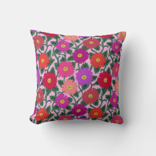 Coussin Lancer l'oreiller avec imprimé marguerrier rose et