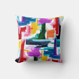 Coussin Lancer l'oreiller avec l'aquarelle multicolore abs