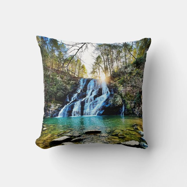 Coussin Lancer l'oreiller avec le motif de chute d'eau (Recto)