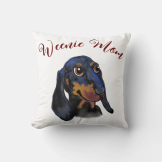 Coussin Lancer l'oreiller avec Weenie chien maman