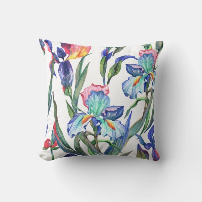 Coussin Lancer l'oreiller - Irises (Recto)