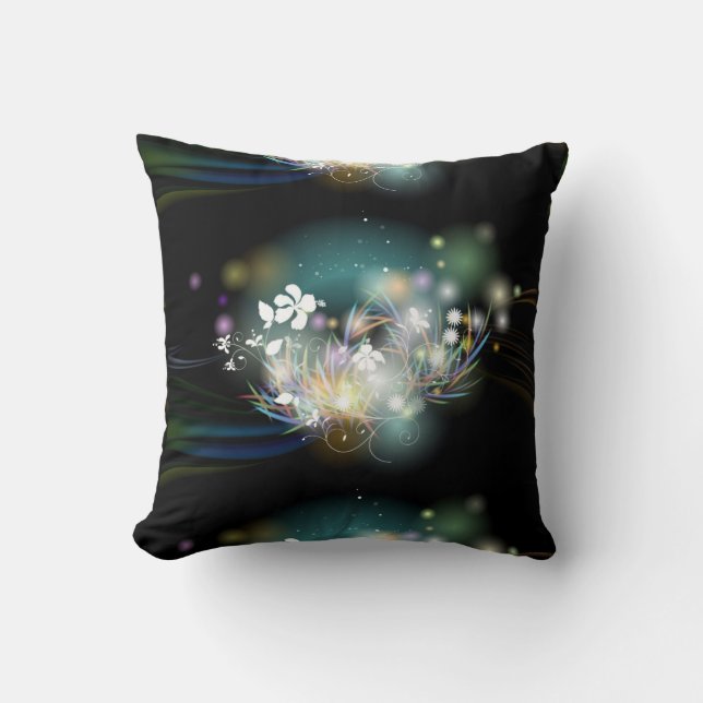 Coussin Lancer l'oreiller/les fleurs et Bokeh (Recto)