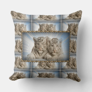 Coussin Lancer l'oreiller/les tigres blancs