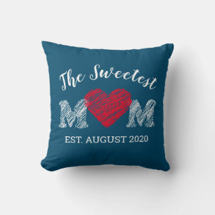 Coussin Lancer l'oreiller pour maman en forme de coeur