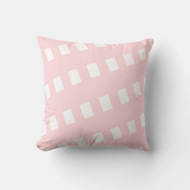 Coussin Lancer l'oreiller rose et blanc bande (Recto)