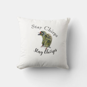 Coussin Lancer Oiseau Gazouiller Nature Art Illustration C