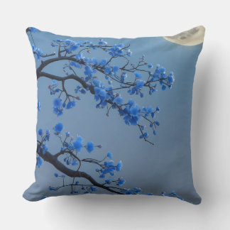 Coussin Lancer Oreiller_ Lune Fleur Bleue Lune Lune Lancer