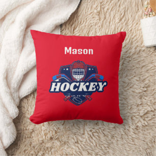 Coussin Lancer Pillow Hockey Gear - Personnalisé -Ajouter 
