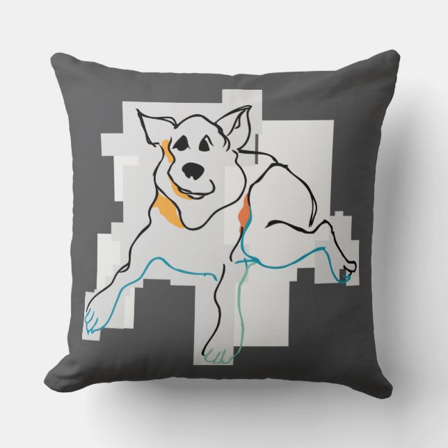 Coussin Lancez un berger allemand... (Recto)