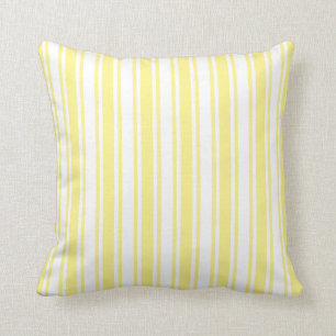 Coussin Landes de bonbons jaune et blanc citron