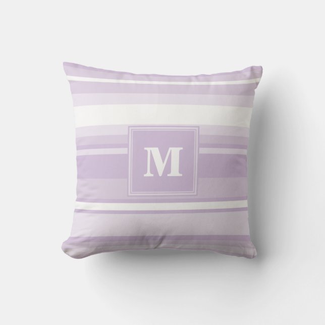 Coussin Landes violettes de chardon monogramme (Recto)