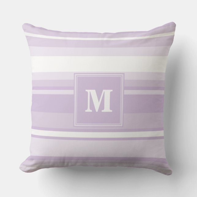 Coussin Landes violettes de chardon monogramme (Recto)