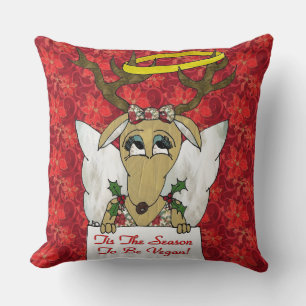 Coussin L'ange du renne C'est la saison d'être végan
