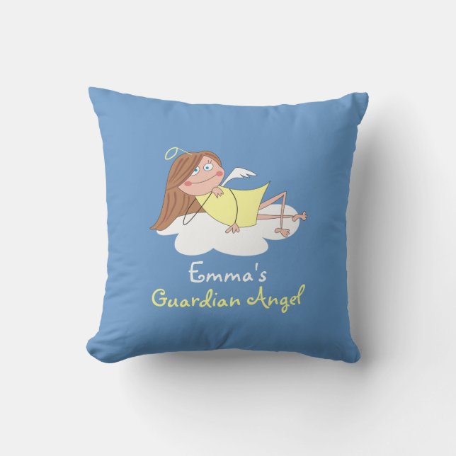 Coussin L'ange gardien mignon personnalisé badine des (Recto)