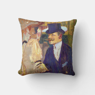 Coussin L'Anglais de Toulouse Lautrec, Art Vintage