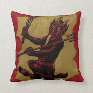 Coussin Langue du commutateur à fourche rouge Krampus