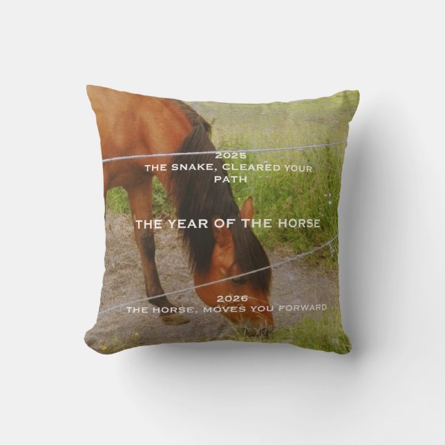 Coussin L'année du Cheval, citation 2026  (Recto)