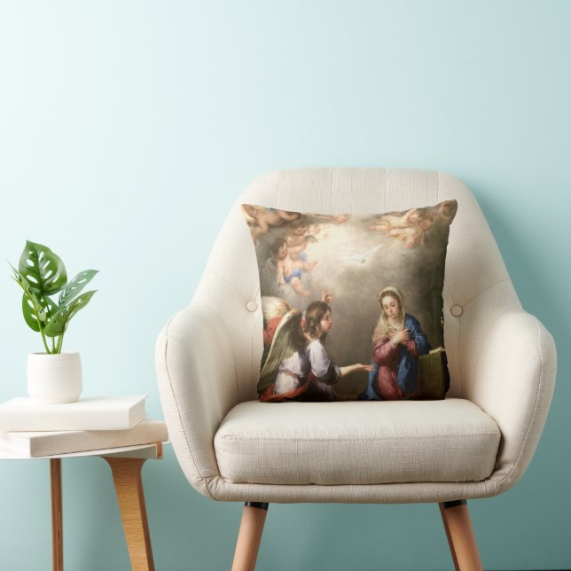 Coussin L'Annonciation de Murillo (détails) (Chaise)