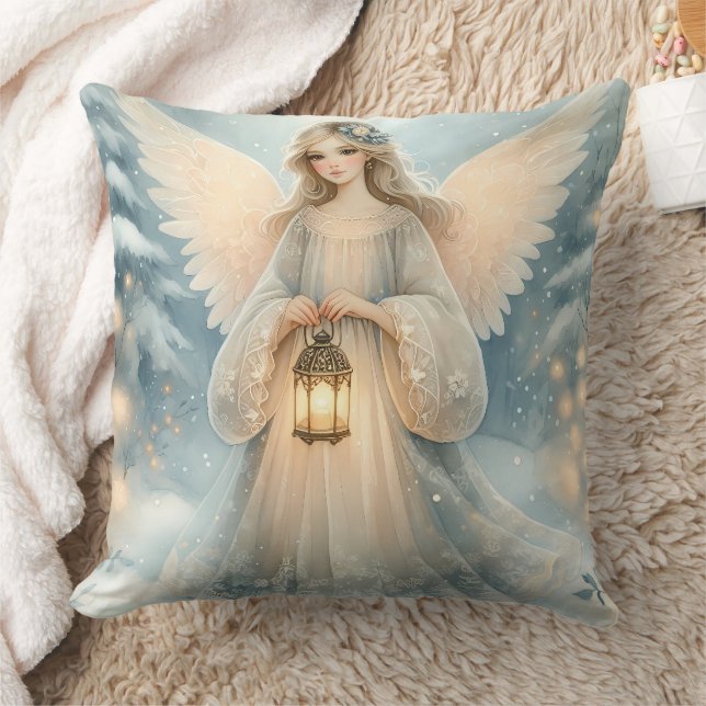 Coussin Lanterne céleste d'ange d'hiver de grâce (Couverture)