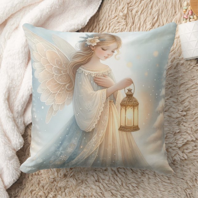 Coussin Lanterne d'ange céleste d'hiver de réconfort (Couverture)