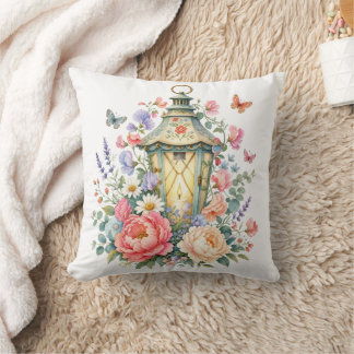 Coussin Lanterne Papillon Floral Cottagecore