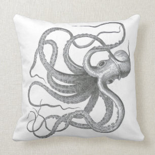 Coussin L'antiquité vintage de poulpe nautique de