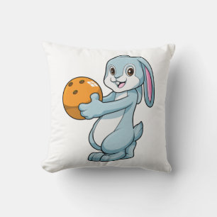 Coussin Lapin à Bowling avec Bowling balle