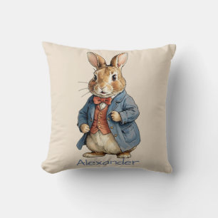 Coussin Lapin à l'ancienne mignon Personnaliser