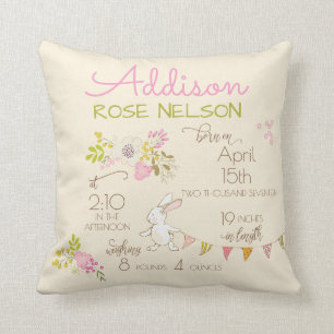 Coussin Lapin au printemps Pépinière Florale