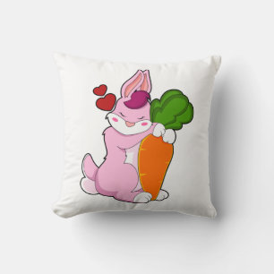 Coussin Lapin avec carotte et coeur