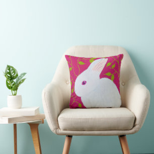 Coussin lapin blanc