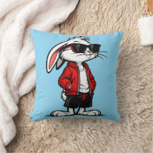 Lapin Blanc Cool en Veste Rouge