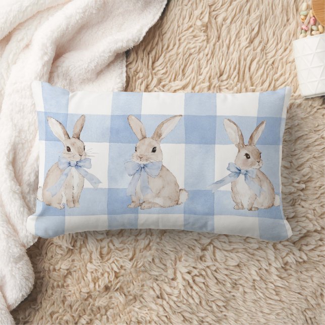 Coussin Lapin Bleu Plaid Jeu Oreiller (Couverture)