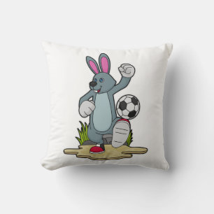 Coussin Lapin comme joueur de football avec Soccer