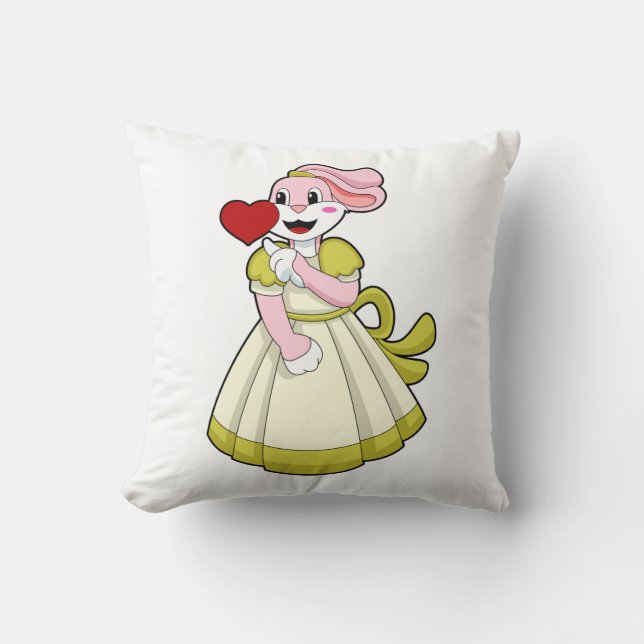 Coussin Lapin comme mariée avec une robe de mariée.PNG (Recto)