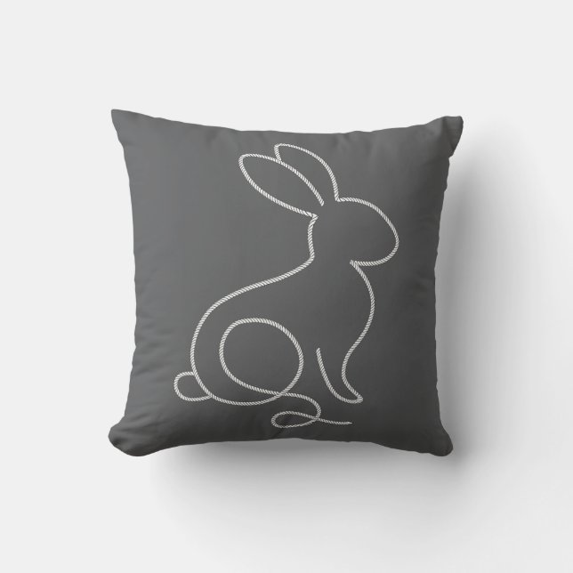Coussin Lapin de corde minimal design moderne (Recto)