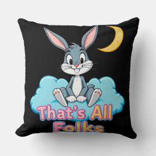 Coussin Lapin de dessin animé assis sur un nuage avec la l